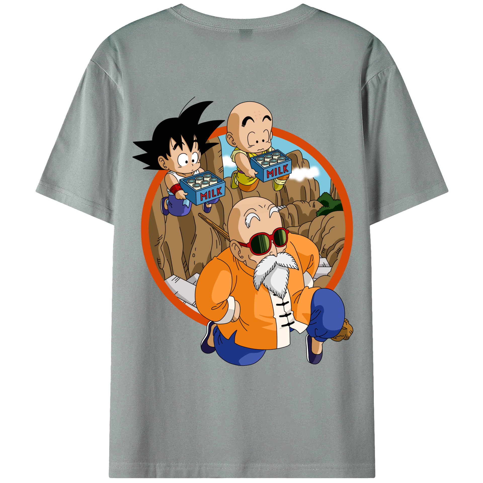 （画像用） ドラゴンボール 亀仙人（かめせんにん） DRAGON BALL Master Roshi Kame Sennin 綿100％ メンズ半袖Tシャツ（バックプリント） 通気性